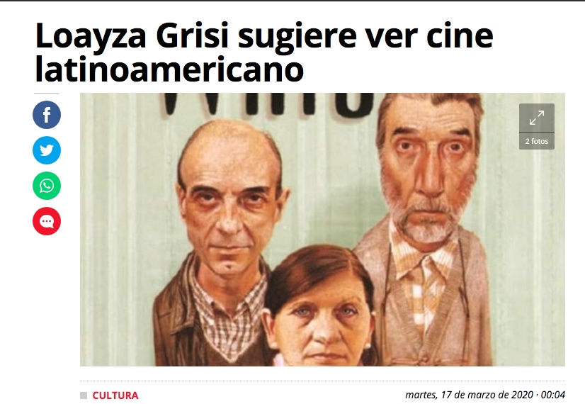 Loayza Grisi sugiere ver cine latinoamericano